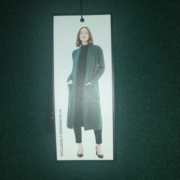 MaxSport Double Knit Shawl Collar Teal Cardigan, Sz L NWT - Picture 4 of 12